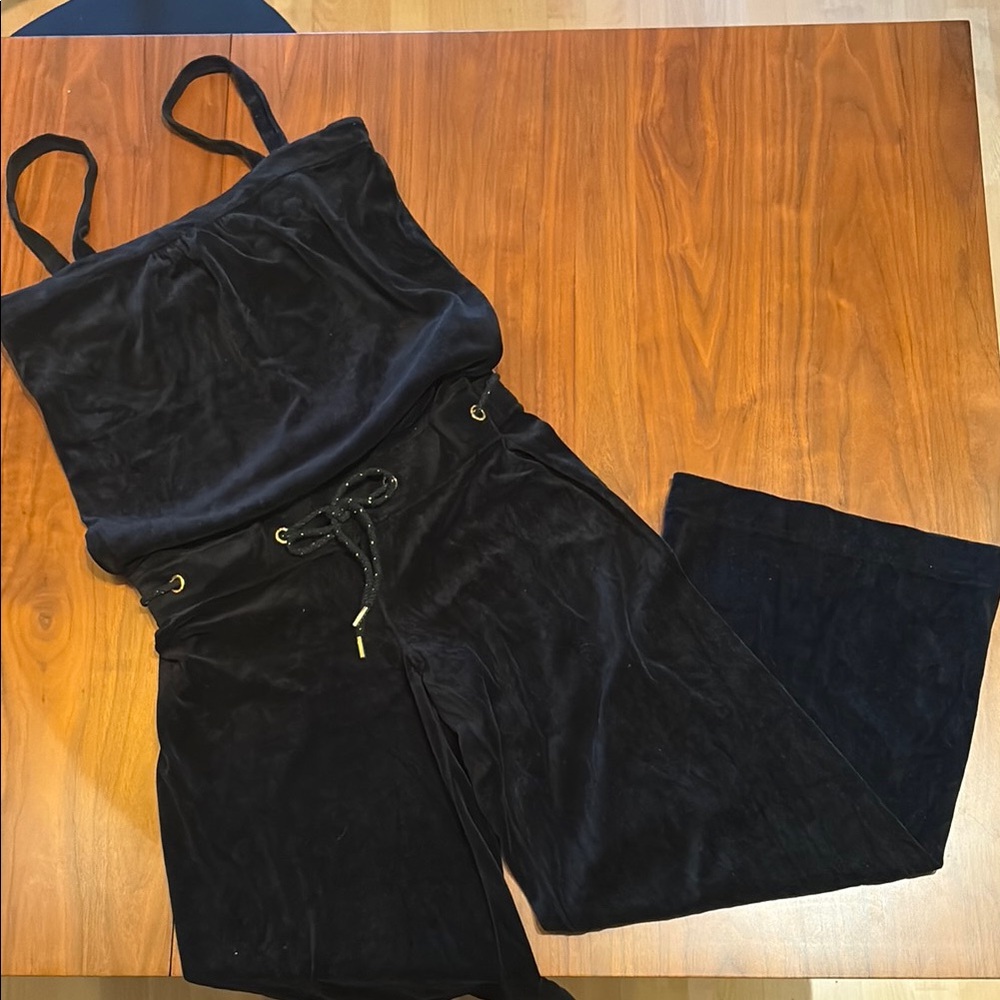 JUICY COUTURE Black Velour Jumpsuit